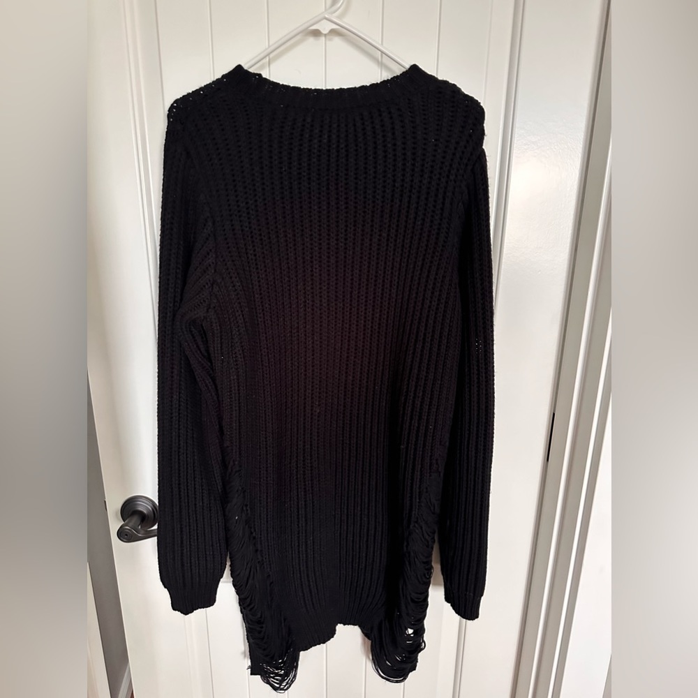 Venus sweater, distressed sides for unique styling